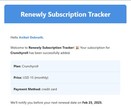 Renewly Subscription Tracker
