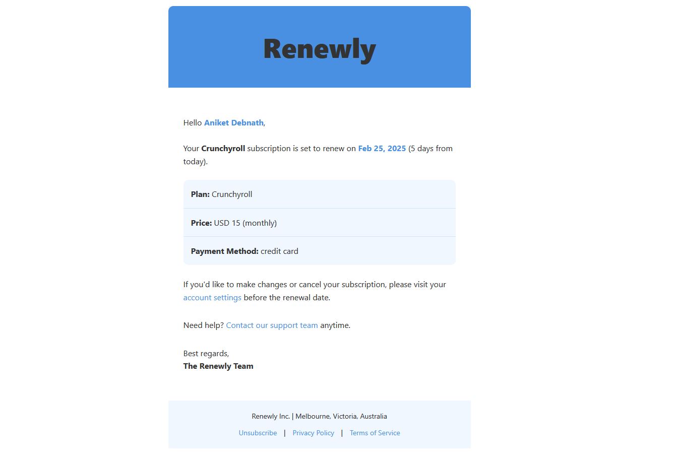 Renewly - Subscription Tracker